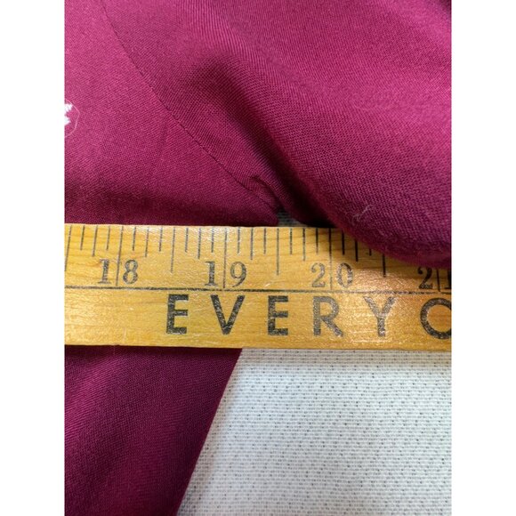 Andree By Unit Womens Embroidered Long Sleeves Maxi Dress Size L Burgundy Boho - Picture 11 of 16